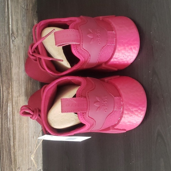 New Adidas Womens NMD Sneakers Size 7 Burgundy Casual Streetwear Walking Shoes - Picture 6 of 10